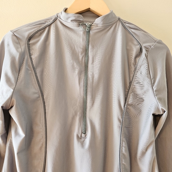 NWT Lyra Modest Swimwear Long Sleeve Swimsuit Grey Size Large. - Picture 9 of 16